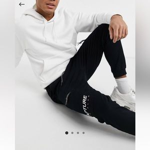 Bershka Chino Cargo Jogger Pants in Black